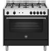 LA GERMANIA AMN965GNEV/24 CUCINA 90X60 CM 5 FUOCHI FORNO A GAS NERO CL.A+