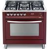 LOFRA PRG96GVT/C CUCINA 90CM FORNO A GAS VENTILATO 5 FUOCHI ROSSO BURGUNDY A+