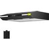 CIARRA CBCB6921 Cappa Aspirante 60cm Classe A+, 3 Velocità 300m³/h, Ricircolo ed