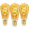 URing Lampadina LED E27 Vintage Edison - 4W Luce Bianca Calda 2200K Retro Decora