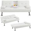 Yaheetech Divano Letto con 2 Braccioli Staccabili Divano Trasformabile Mobile Im