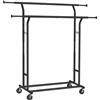 SONGMICS Stand Appendiabiti, Attaccapanni Estensibile con 4 Ruote, in Acciaio, R