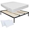 Comprarredo Kit materasso e rete matrimoniale 160x190 NORVEGIA più coppia di cus