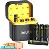 imuto Custodia Di Ricarica Batterie AAA Litio con 8 Pile 1.5V Ricaricabili 1300Mwh