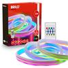 BRILONER - Striscia LED 3 m con telecomando, RGB IC con cambio colore dinamico, USB, sensore musicale, effetto neon flessibile per decorazione gaming, strisce LED, striscia RGB