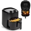 Huslog Friggitrice ad aria da 3,5 l - Friggitrice ad aria senza olio da 1400 W con controllo della temperatura da 80 a 200 °C, timer da 60 minuti, spie luminose, impugnatura Cool-Touch