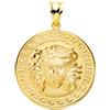 FMF Pendente Oro 18K 750 Mls.. Medusa Con Greca 25 MM. 4,00 Grammi