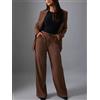 In the Style Modello su Misura Pantaloni IN Cioccolato UK 16(fmn46-9)