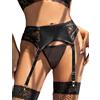 Taglie Forti Reggicalze Donna Curvy Finta Pelle Giarrettiera per Calze Con 4 Cli