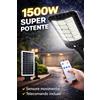 FARO Lampione Faro con Pannello Solare 1500W Crepuscolare + Staffa e Kit di Montaggio