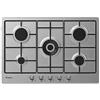 CANDY CHW74WTX PIANO COTTURA A GAS 5 BRUCIATORI 75 CM ACCIAIO INOX