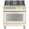LOFRA CUCINA RAINBOW PBIG86GVT/C 80CM FORNO A GAS VENTILATO 5 FUOCHI AVORIO
