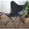 PARRYS LEATHER WORLD Sedia A Falena In Vera Pelle - Sedia A Dondolo Vintage Fatta A Mano