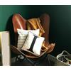 PARRYS LEATHER WORLD Vintage Classico Pelle Farfalla Sedia Casa Decorazione Soggiorno Sedia Handmade