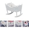 1Pc Mini Culla Giocattolo Bambino Culla piccola per Dolly House (Bianco)