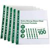Buste Perforate in Polietilene, Formato A4, Trasparenti, 100 Buste in Plastica