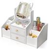 Organizer Trucchi Specchio Tavolo Bagno Toeletta Trucco Porta Cosmetici Cassetti