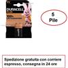 Duracell 5 batterie 9V 9 Volt MN1604 6LF22 DURACELL PLUS POWER