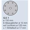 KLINGSPOR 237782 - Disco smerigliatore con velcro, PS 33 BK, 150 mm, 100 pezzi, grana 320, 147096