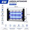 Lampada Antizanzare Elettrica LED UV 4W Ammazza Zanzare