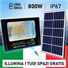 FARO FARETTO LED ESTERNO con PANNELLO SOLARE 800W FARO FARETTI CREPUSCOLARE IP67 NEW