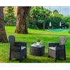 NEGOZIO MATTO SRLS SET DA GIARDINO MODELLO TREE IN POLIPROPILENE ANTRACITE CON 2 SEDUTE E TAVOLO