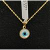 SR Pendente E Catena Oro 18K 750 Mls. Occhio Turco Piccolo 9,5 Mm.