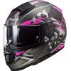 LS2 Casco moto LS2 FF397 VECTOR FT2 STENCIL TITANIUM PURPLE, Nero/Viola, L