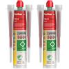 Fischer Fis V Zero Tassello Chimico Privo di Sostanze Pericolose, Resina Ancorante per il Fissaggio Fino a -10°C su Calcestruzzo e Muratura, 558953, grigio (Confezione da 2)