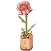 rowood Dekoratives Holzblumen-Bastelpuzzle mit rosa Rosen - eleganter Heimdekor-Akzent,