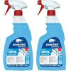SANITEC igiene sicura Sanitec, Crystal Anti Alone, Detergente Multiuso Profumato, Soluzione Ideale per Detergere e Rendere Brillanti Vetri e Specchi e superfici Senza Lasciare Aloni, 100% Made in Italy, Flacone da 750 ml