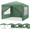 YUEBO Tenda pieghevole 3 x 3 con 4 lati gazebo impermeabile esterno protezione UV 50 pop up gazebo spiaggia gazebo per giardino, terrazza, campeggio, verde