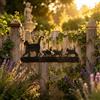 Decorazione Gatto Mamma e Cuccioli Stile Elegante Profilo Gatto in Ferro