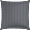 CXL by Christian Lacroix - Set di 1 cuscino quadrato in memory foam + 1 federa - 60 x 60 cm - biancheria da letto in raso di cotone - lavabile in lavatrice a 40 °C - a righe tessute, grigio scuro