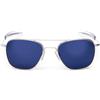 Randolph Occhiali da sole Randolph AF158 55 20 140 Matte Chrome Atlantic Blue 100% Authe