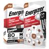 80 Batterie Acustiche Energizer per Apparecchi Acustici Auricolari Misura 312 Ma