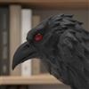 Statuetta di Corvo Miniatura Statuetta Corvo Nero Occhi Rossi per Salotto