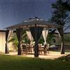 Devoko Gazebo Esterno Resistente 3x4m con Luce LED, Gazebo da Giardino Impermeab
