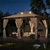 Devoko Gazebo Esterno Resistente 3x4m con Luce LED, Gazebo da Giardino Impermeab