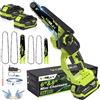 VOERJIA Motosega a batteria da 21 V, mini motosega da 6 e 8 pollici, con lubrifi