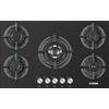 STAYLUX Piano cottura STAYLUX da Incasso a Gas 5 fuochi 75 cm Vetro C7-50BTF-NERO/GHISA