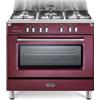 De Longhi DELONGHI MEM965RXED CUCINA 5 FUOCHI GHISA GAS 90X60 FORNO MULTIF. CL.A BORDEAUX
