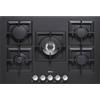 ELLECI PGSP75140CS PIANO COTTURA 5 FUOCHI 75 CM GRANITEK NERO GRIGLIE GHISA