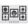 ELLECI PGSP75168CS PIANO COTTURA 5 FUOCHI GRANITEK BIANCO 75 CM GRIGLIE GHISA