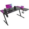 FRANKYSTAR Shigeru - Scrivania da Gaming Angolare 140x99x76 cm con LED Porta Bic