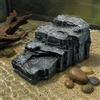 Piattaforma Basking Rocciosa Grigio Scuro Roccia Finta a Gradini Forma