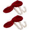 2 Pcs Gancio Per Perla Auto Veicolo Da Donna Accessori Borse Con Fiocco Rosso
