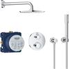 GROHE Grohtherm Set Doccia da Incasso, Miscelatore Termostatico 2 Vie, Soffione Rainshower Cosmopolitan 210, Manopola Sena, Finitura Rotonda, Cromo, 34732000