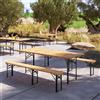 LINE Set Birreria 220×80 cm in Legno con 2 Panche Rinforzate per campeggio