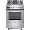 DE LONGHI PRO66MXLPZ CUCINA 60x60 4 FUOCHI A GAS FORNO ELETTRICO 74LT INOX